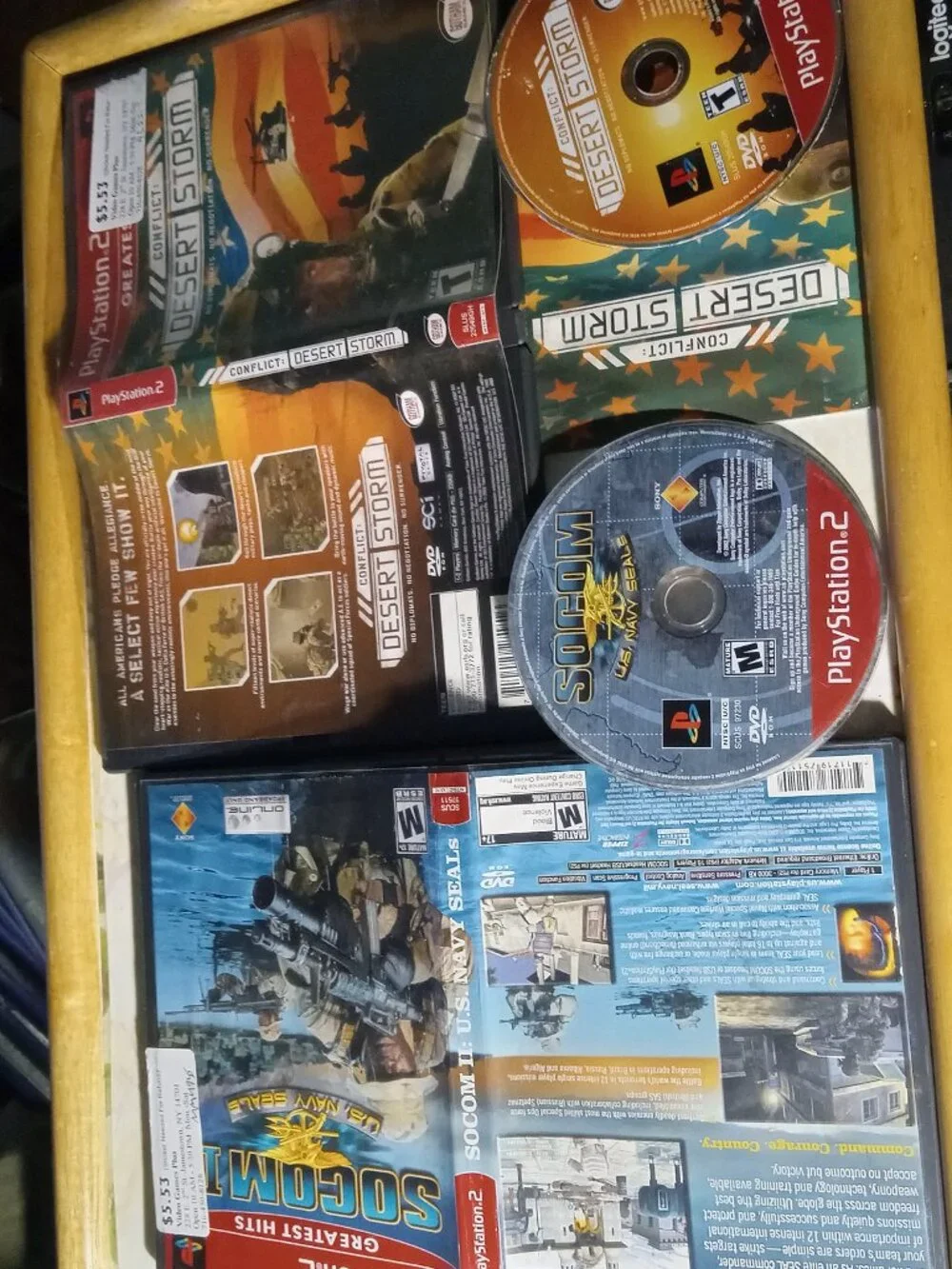 PS2 Lot Conflict Desert Storm + Socom Navy Seals Playstation 2 War Games